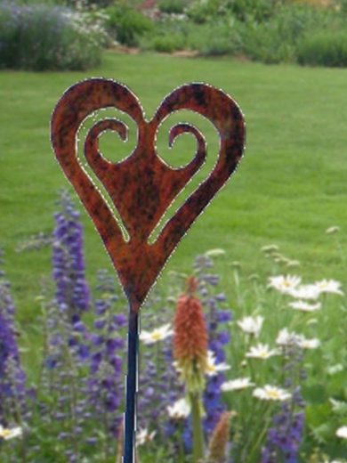 Coeur Déco en Acier corten (350 x 70 mm)