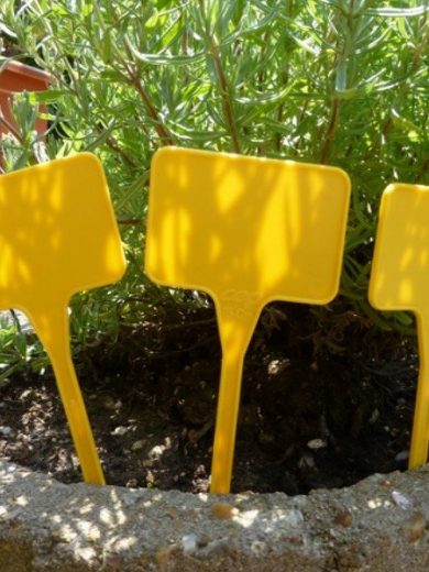 Etiquettes horticoles (plastique, jaune)