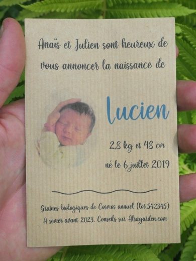 Faire-part de naissance à semer (Classique)