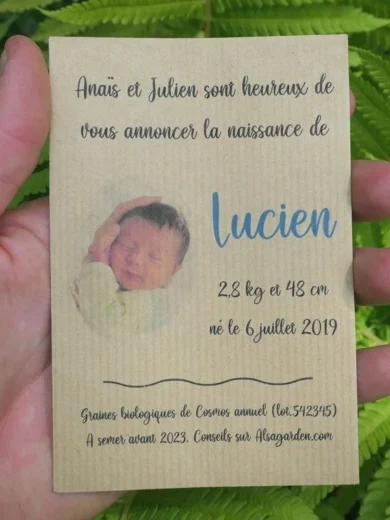 Faire-part de naissance à semer (Classique)