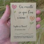 Cadeau d'invité mariage à semer (On récolte ce que l'on s'aime)