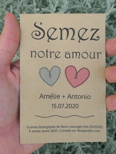 Cadeau d'invité mariage à semer (Semez notre amour)