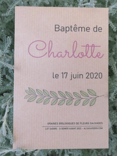 Faire-part de baptême à semer