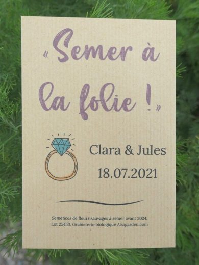 Cadeau d'invité mariage (Semer à la folie)