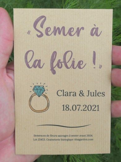 Cadeau d'invité mariage (Semer à la folie)