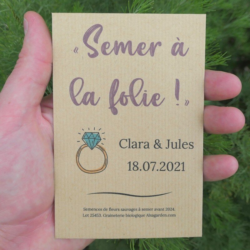 Sachets de graines à semer, Mariage