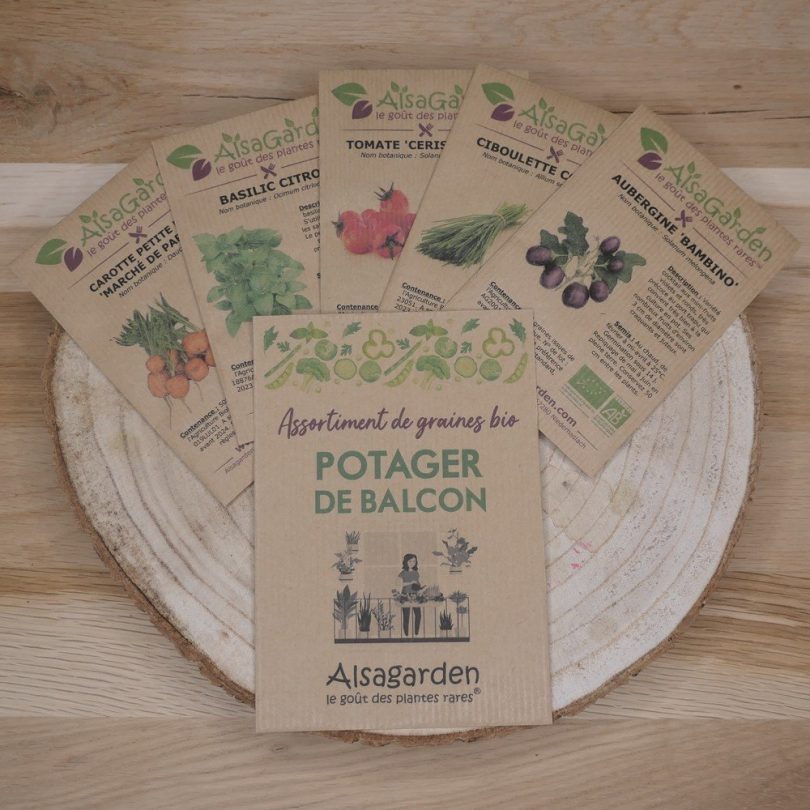 Assortiment Potager de Balcon (5 Variétés de graines BIO)