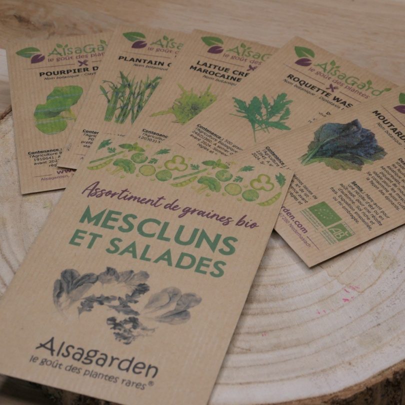 Assortiment Mescluns et salades (5 Variétés de graines BIO)