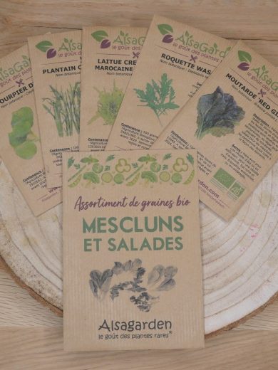 Assortiment Mescluns et salades (5 Variétés de graines BIO)