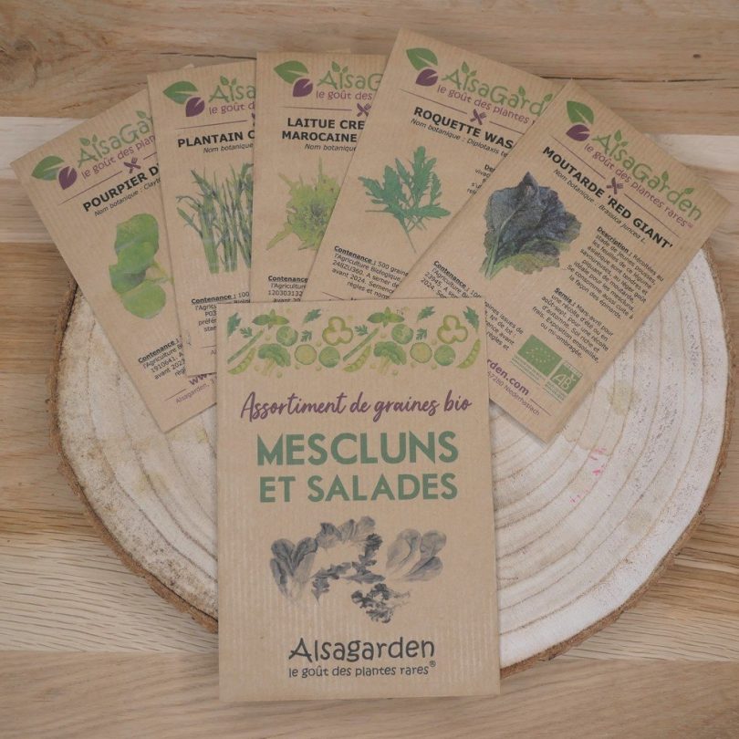 Assortiment Mescluns et salades (5 Variétés de graines BIO)
