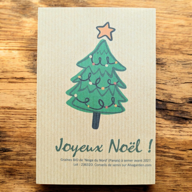 Carte de vœux à semer "Joyeux Noël" (Sapin) - Graines de 'Neige du Nord' – Image 2
