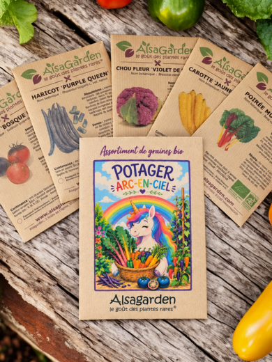 Assortiment Potager Arc-en-Ciel (5 Variétés de graines BIO)