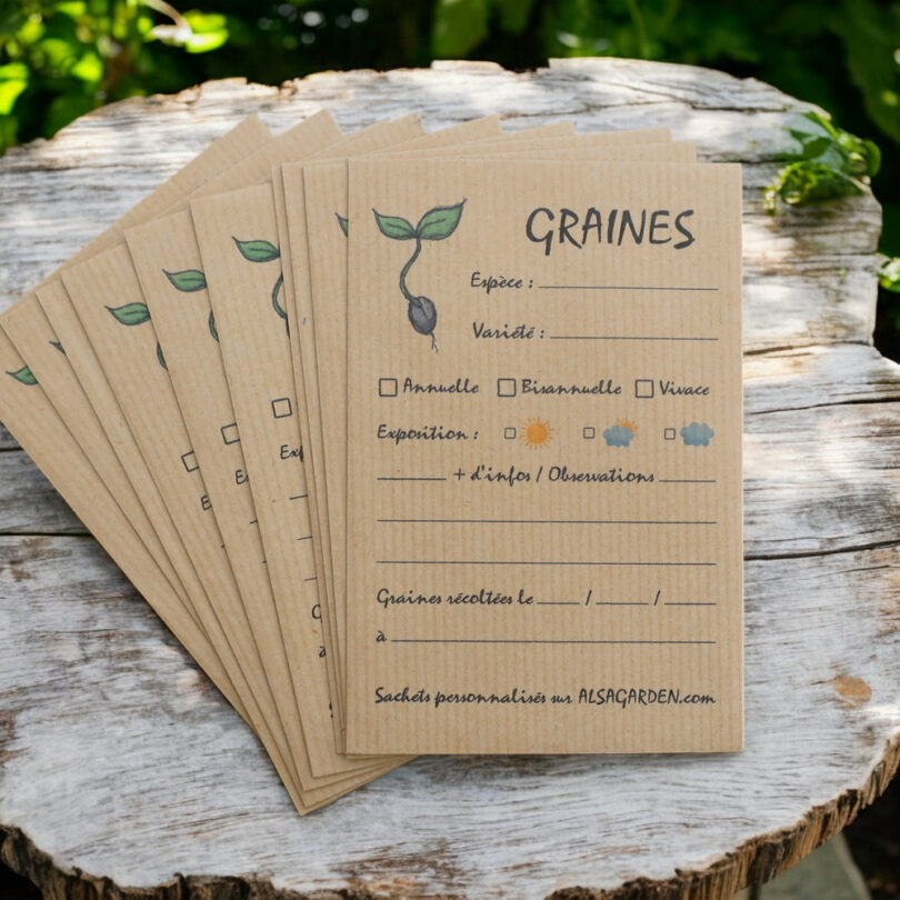 Sachets de graines kraft pour les graines du jardin (Lot de 10 sachets)