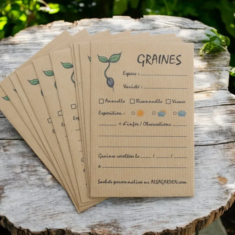 Sachets de graines kraft pour les graines du jardin (Lot de 10 sachets)