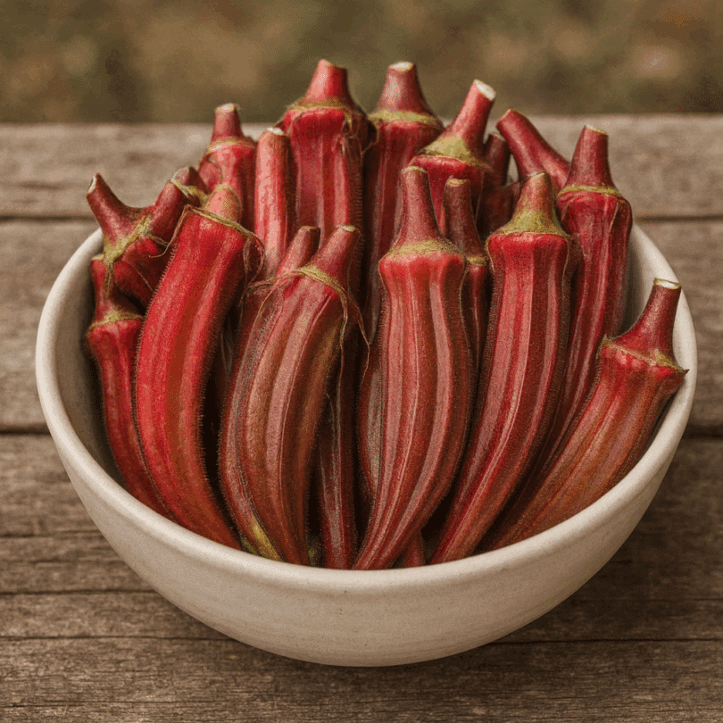 Okra Gombo ‘Red Burgundy’ (Variété rouge) Graines