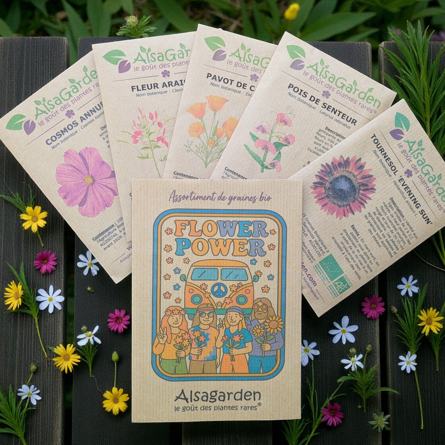 Assortiment Flower Power (5 Variétés de graines BIO)